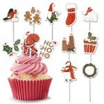 Bake Choice 48 PCS Christmas Cupcake Toppers, Christmas Cake Decorations, Christmas Cupcake Picks, Christmas Cupcake Decorations for Xmas Party, Baby Shower, Christmas Holiday, Birthday Party