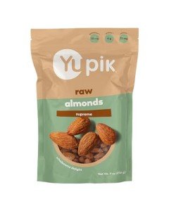 Yupik Supreme Raw Almonds 9 Oz, Gluten-Free, Kosher, Healthy Snacks, Raw Nuts, Unflavored, Unsalted, Unroasted, Protein Nuts