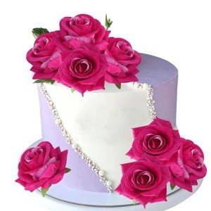 Rsstarxi 9 Pack Roses Artificial Flowers Cake Topper DIY Artificial Roses Cake Decorations for Bridal Shower Birthday Wedding Anniversary Party Decorations Pink 2