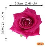 Rsstarxi 9 Pack Roses Artificial Flowers Cake Topper DIY Artificial Roses Cake Decorations for Bridal Shower Birthday Wedding Anniversary Party Decorations Pink 2