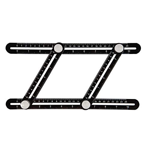 POWERTEC Multi Angle Measuring Ruler for Woodworking, Crafting, Construction, Flooring & Tile Cutting, Aluminum Angle Finder, Template & Layout Tools for Tile Installation (80003)