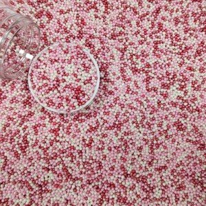 EPHVODI Red Pink and White Valentine Sprinkles Nonpareils Sprinkles Edible Mini Pearl Sprinkles for Cake Decorations, Baking, Ice Cream, Cookies, Donuts and Lollipops - 2mm Sugar Pearls 3.88oz