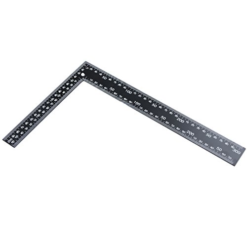 Mtsooning Steel Square, 8 x 12inch Metal L Ruler for Black Carpenter Framing Square DIY Leather Handmade Sewing Measuring Layout Tools