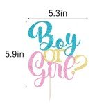 Sweet One First Birthday Strawberry Cake,with Flower Glitter Sweet Fruit Theme First Birthday Strawberry One Cake,Baby Shower Kids 1st Birthday Party Supplies (Boy or Girl, Light Blue&Pink)