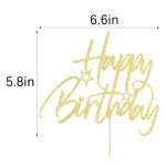 Lgaiehjc Happy Golden Birthday Cake Topper - 10/18/21/25th Birthday Cake Topper,30/35/40/45/birthday Cake Topper,1st/21st Birthday Cake Topper，50/60/70/80/90th Birthday Cake Topper (1) (5, Golden)