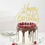 Lgaiehjc Happy Golden Birthday Cake Topper - 10/18/21/25th Birthday Cake Topper,30/35/40/45/birthday Cake Topper,1st/21st Birthday Cake Topper，50/60/70/80/90th Birthday Cake Topper (1) (5, Golden)