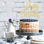 Lgaiehjc Happy Golden Birthday Cake Topper - 10/18/21/25th Birthday Cake Topper,30/35/40/45/birthday Cake Topper,1st/21st Birthday Cake Topper，50/60/70/80/90th Birthday Cake Topper (1) (5, Golden)