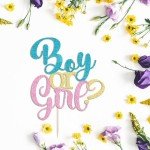 Sweet One First Birthday Strawberry Cake,with Flower Glitter Sweet Fruit Theme First Birthday Strawberry One Cake,Baby Shower Kids 1st Birthday Party Supplies (Boy or Girl, Light Blue&Pink)