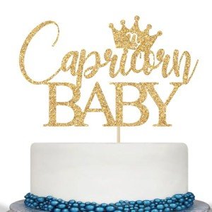 Capricorn Baby Cake Topper, Capricorn Baby Shower Decorations, Zodiac Capricorn Birthday Cake Topper, Horoscope Astrology Baby Shower Party Decorations Gold Glitter