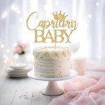 Capricorn Baby Cake Topper, Capricorn Baby Shower Decorations, Zodiac Capricorn Birthday Cake Topper, Horoscope Astrology Baby Shower Party Decorations Gold Glitter