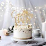 Capricorn Baby Cake Topper, Capricorn Baby Shower Decorations, Zodiac Capricorn Birthday Cake Topper, Horoscope Astrology Baby Shower Party Decorations Gold Glitter