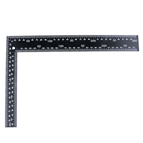 Mtsooning Steel Square, 8 x 12inch Metal L Ruler for Black Carpenter Framing Square DIY Leather Handmade Sewing Measuring Layout Tools