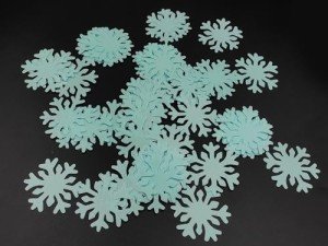 50pcs Edible Blue Snowflakes for Cake Decorating Cupcake Toppers for Christmas Winter frozen Theme Birthday Party Decorations