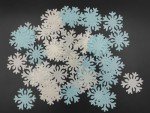 50pcs Edible Blue Snowflakes for Cake Decorating Cupcake Toppers for Christmas Winter frozen Theme Birthday Party Decorations