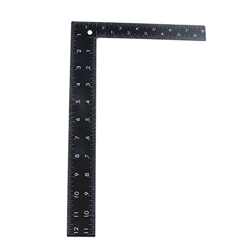 Mtsooning Steel Square, 8 x 12inch Metal L Ruler for Black Carpenter Framing Square DIY Leather Handmade Sewing Measuring Layout Tools