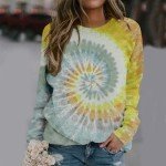 Tops for Womens T Shirt Western Aztec Ethnic Print Blouse Long Sleeve Crewneck Loose Fit Shirts Tunic Tee Long Sleeve Blouse for Women Crewneck Fall Sweaters Long Sleeve Tshirts