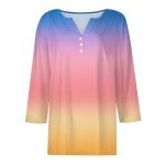 T Shirts Women's 3/4 Sleeve Summer Tops Womens Shirts 3/4 Sleeve 3/4 Sleeve T Shirts for Women Women's Blouses 3/4 Sleeve 3/4 Length Sleeve Womens Tops Pink X-Large