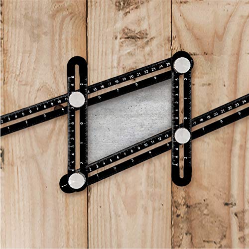 POWERTEC Multi Angle Measuring Ruler for Woodworking, Crafting, Construction, Flooring & Tile Cutting, Aluminum Angle Finder, Template & Layout Tools for Tile Installation (80003)