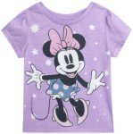 Disney Girls' T-Shirt - Cinderella, Little Mermaid, Rapunzel, Beauty and The Beast - Princess Shirt for Toddlers (2T-6X), Size 4T, Minnie Purple