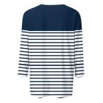 Womens 3/4 Sleeve Tops Casual Cotton Three Quarter Sleeve Tops Women Striped Shirt Basic Tees for Women Cute White Tops Womens Elbow Sleeve Tops Work Blouses Workout Top Women