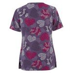 Print Scrubs for Women Nurse Vet Pediatric with Design Stretchy Comfy Cozy Fit Plus Size Scrub Tops Shirts