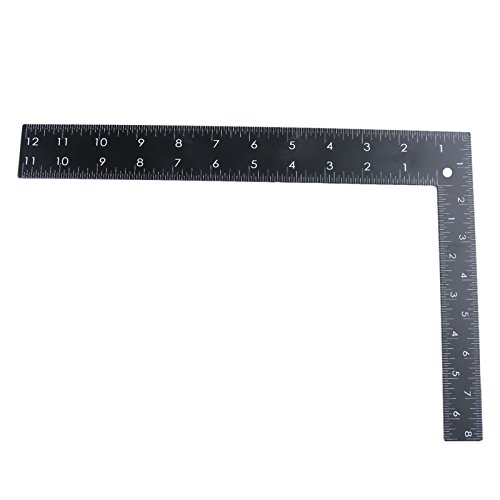 Mtsooning Steel Square, 8 x 12inch Metal L Ruler for Black Carpenter Framing Square DIY Leather Handmade Sewing Measuring Layout Tools