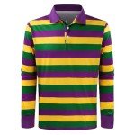 Mens Mardi Gras Shirts Button Down Funny Hawaiian Tops Mens Bowling Shirts 1950s Hawaiian Vintage (1204A-Yellow, L)