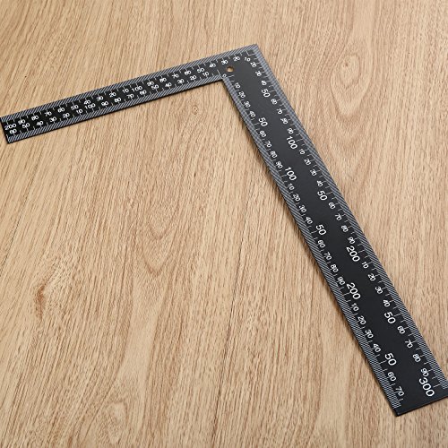 Mtsooning Steel Square, 8 x 12inch Metal L Ruler for Black Carpenter Framing Square DIY Leather Handmade Sewing Measuring Layout Tools