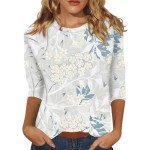 Summer Graphic tees for Women Womens Blouses 3/4 Sleeve Graphic t Shirts Summer Shirts for Women 2024 Trendy Summer Shirts for Women Tshirts Shirts for Women Womens Graphic tees