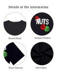 AMWIPE Chest and Nuts Christmas Shirts Couples Xmas Graphic Tshirt Funny Christmas Holiday Couples Matching Outfit Sets