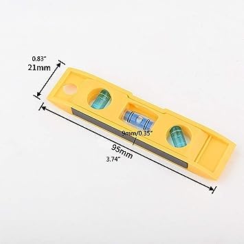 Yellow Bubble Level with Keychain Magnetic Torpedo Level Measuring Tool,Plumb/Level/45-Degree Measuring Level Bubble Fashion Measuring and Layout Tools Car Keychains
