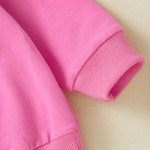 Covvoliy Mommy and Me Letter Print Matching Family Outfits Long Sleeve Crewneck Casual Sweatshirt T-Shirt (Baby, 0-6 Months, Bow Rosy Red)