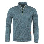 Men's Quarter 1/4 Zip Thermal Fleece Lined Sweater,Winter Lightweight Soft Pullover Outdoor Athletic Lapel Sweatshirt Casual Half Zipper Stand Collar Regular Fit Tops Mint Green