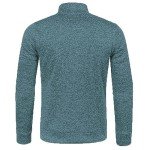 Men's Quarter 1/4 Zip Thermal Fleece Lined Sweater,Winter Lightweight Soft Pullover Outdoor Athletic Lapel Sweatshirt Casual Half Zipper Stand Collar Regular Fit Tops Mint Green