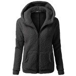 Hoodies for Women Zip Up Comfy Warm Plus Size Sherpa Jackets with Pockets Lightweight Fleece Lined Fall Winter Coats