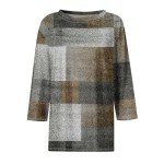 3/4 Length Sleeve Womens Tops Dressy Casual Crew Neck Basic T Shirt Blouses Spring Fashion Outfits 2025 Brown Xx-Large