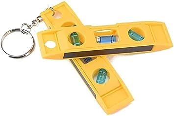 Yellow Bubble Level with Keychain Magnetic Torpedo Level Measuring Tool,Plumb/Level/45-Degree Measuring Level Bubble Fashion Measuring and Layout Tools Car Keychains
