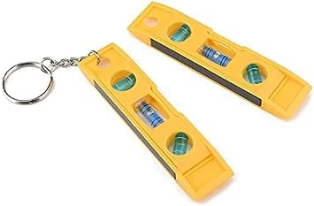 Yellow Bubble Level with Keychain Magnetic Torpedo Level Measuring Tool,Plumb/Level/45-Degree Measuring Level Bubble Fashion Measuring and Layout Tools Car Keychains