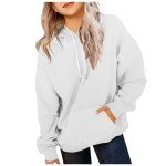 LBECLEY Cute Hoodies for Girls Oversized Long Sleeve Gradient Drawstring Hooded Sweatshirt Teen Girls (001-White, 11-12 Years)