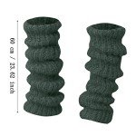 Christmas Ornaments Womens Wool Knit Knee Leg Warmers Y2K Kawaii Thigh High Calf Boot Cuffs Winter Goth Stacked Crochet Loose Tube Long Stocking(Black,One Size)