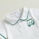 Endorothii Toddler Baby Boy Pique Polo Shirts Shorts Outfit 3 6 12 18 Months 2T 3T Boys Clothes Summer Clothing Set (Golf White Shirt&Green Shorts, 12-18 Months)