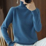 TAIAOJING Sweaters for Women Base Layer Shirt Tops Turtleneck Long Sleeve Travel Hiking Tee T Shirt Pullover Sweater Gifts for 14 Year Old Girl (Blue,XL)