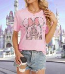 Magical Shirt for Women Castle Graphic Tee Magic Kingdom T Shirt Cute Holiday Vacation Shirt Short Sleeve Casual Tops(Small, Pink)