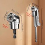 2025 New 105 Degree Right Angle Drill Adapter, Corner Tool Screw Hub with Multi-function Bend Screwdriver Bit, 1/4" Hex Shank Driver Angle Drill Attachment for Household Work (Short)
