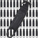 Therwen 10 Pcs Safety Box Cutter Knife of Stainless Steel Concealed Blade Package Opener with Tape Splitter for Carton Cardboard Wrap Letter Work Bag Straps Film Utility Tool, Black