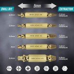 Gifts for Men, 6Pcs Titanium Damaged Screw Extractor Set - Remover for Stripped Head Screws Nuts & Bolts Drill Bit Tools for Easy Removal of Rusty & Broken Hardware High Speed Steel Superb Gift (Gold)