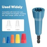 Ywmoml Wire Nut Twister, Wire Twister Tool for Drill, Wire Nut Twister with 1/4" Chuck, Spin Twist Wire Connector Socket, Wire Connector Driver, Quick Stripping Tool for Cable（4pcs）