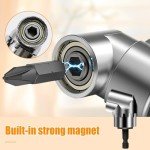 2025 New 105 Degree Right Angle Drill Adapter, Corner Tool Screw Hub with Multi-function Bend Screwdriver Bit, 1/4" Hex Shank Driver Angle Drill Attachment for Household Work (Short)