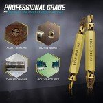 Gifts for Men, 6Pcs Titanium Damaged Screw Extractor Set - Remover for Stripped Head Screws Nuts & Bolts Drill Bit Tools for Easy Removal of Rusty & Broken Hardware High Speed Steel Superb Gift (Gold)