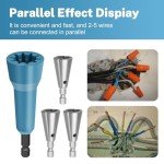 Ywmoml Wire Nut Twister, Wire Twister Tool for Drill, Wire Nut Twister with 1/4" Chuck, Spin Twist Wire Connector Socket, Wire Connector Driver, Quick Stripping Tool for Cable（4pcs）